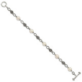 Shey Couture Sterling Silver 8 Inch Antiqued 8-8.5mm Freshwater Cultured Pearl Bracelet