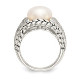 Shey Couture Sterling Silver Antiqued Freshwater Cultured Pearl and Diamond Ring - QT-31D3A97D-2936