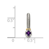 Shey Couture Sterling Silver Antiqued with 14k Accent Polished Amethyst Chain Slide Pendant