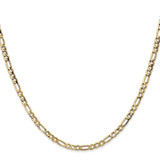 14K 26 inch 3.5mm Semi-Solid Figaro with Lobster Clasp Chain