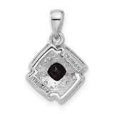 Shey Couture Sterling Silver Rhodium-plated with 14k Accent .49 Onyx and .16 Swiss Blue Topaz 18 inch Necklace