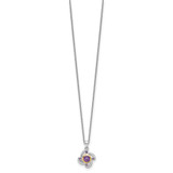 Shey Couture Sterling Silver Rhodium-plated with 14K Accent .55Amethyst and .06Pink Quartz 18 inch Necklace
