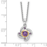 Shey Couture Sterling Silver Rhodium-plated with 14K Accent .55Amethyst and .06Pink Quartz 18 inch Necklace