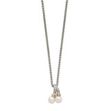 Shey Couture Sterling Silver Rhodium-plated with 14K Accent 18 Inch 6-7mm Freshwater Cultured Pearl Necklace