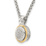 Shey Couture Sterling Silver Rhodium-plated with 14K Accent 18 Inch Polished Diamond Necklace