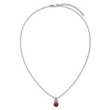 Shey Couture Sterling Silver Rhodium-plated with 14k Accent Checker Cushion Garnet and .04ct. Diamond 18 inch w/2 inch Extension Necklace