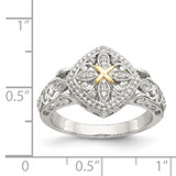 Shey Couture Sterling Silver Rhodium-plated with 14K Accent Diamond Ring - QT-A61113DA-6884