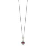 Shey Couture Sterling Silver Rhodium-plated with 14k Accent Garnet 18 inch Necklace