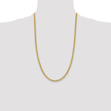 14K 26 inch 3.7mm Lightweight Flat Cuban with Lobster Clasp Chain