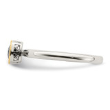 Shey Couture Sterling Silver Rhodium-plated with 14K Accent Polished Cushion-cut Created Sapphire Ring - QT-289650F9-4245