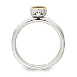 Shey Couture Sterling Silver Rhodium-plated with 14K Accent Polished Cushion-cut Garnet Ring - QT-A224151F-3564