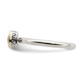 Shey Couture Sterling Silver Rhodium-plated with 14K Accent Polished Cushion-cut White Topaz Ring - QT-01201101-8406