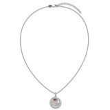 Shey Couture Sterling Silver Rhodium-plated with 14k Accent Round Amethyst Swirl Circle 18 inch with 2 inch Extension Necklace - QT-5636F844-8298