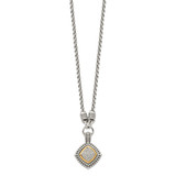 Shey Couture Sterling Silver with 14K Accent 17 Inch Antiqued Diamond Necklace