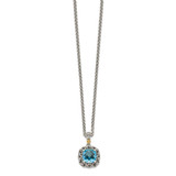 Shey Couture Sterling Silver with 14K Accent 18 Inch Antiqued Blue Topaz Necklace