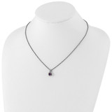 Shey Couture Sterling Silver with 14K Accent 18 Inch Antiqued Cushion Amethyst Necklace - QT-8D961A31-6575