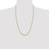 14K 26 inch 3mm Semi Solid Rope with Lobster Clasp Chain