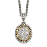 Shey Couture Sterling Silver with 14K Accent 18 Inch Antiqued Diamond Necklace - QT-3F892B82-4010