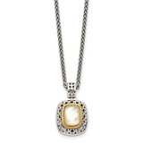 Shey Couture Sterling Silver with 14K Accent 18 Inch Antiqued Mother Of Pearl Necklace - QT-339268C9-3527