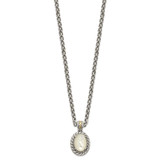 Shey Couture Sterling Silver with 14K Accent 18 Inch Antiqued Mother Of Pearl Necklace - QT-A43ACF84-2979