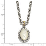 Shey Couture Sterling Silver with 14K Accent 18 Inch Antiqued Mother Of Pearl Necklace - QT-A43ACF84-2979