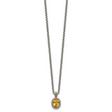 Shey Couture Sterling Silver with 14K Accent 18 Inch Antiqued Oval Citrine Necklace - QT-D8976600-1482