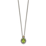 Shey Couture Sterling Silver with 14K Accent 18 Inch Antiqued Oval Peridot Necklace