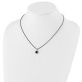 Shey Couture Sterling Silver with 14K Accent 18 Inch Antiqued Round Amethyst Necklace - QT-30A40BDA-6942