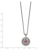 Shey Couture Sterling Silver with 14K Accent 18 Inch Round Amethyst Necklace