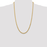 14K 26 Inch 4.5mm Diamond-cut Quadruple Rope Lobster Clasp Chain