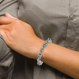 Shey Couture Sterling Silver with 14K Accent 7.5 Inch Antiqued Cushion Swiss Blue Topaz Bracelet