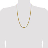 14K 26 inch 4.65mm Semi-Solid 3-Wire Wheat with Lobster Clasp Chain