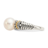 Shey Couture Sterling Silver with 14K Accent Antiqued 8mm Freshwater Cultured Pearl Ring - QT-D7F1AFB9-4035