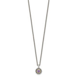 Shey Couture Sterling Silver with 14k Accent Antiqued Amethyst 18 inch Necklace