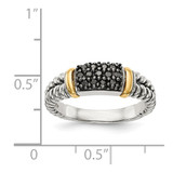 Shey Couture Sterling Silver with 14K Accent Antiqued Black Diamond Ring - QT-E06C7C18-8916