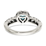 Shey Couture Sterling Silver with 14K Accent Antiqued Blue Topaz Heart Ring - QT-FD198F2A-5449