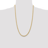 14K 26 inch 4mm Semi-Solid Anchor with Lobster Clasp Chain