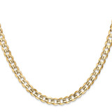 14K 26 inch 5.25mm Open Concave Curb with Lobster Clasp Chain