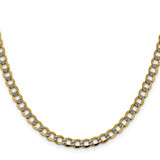 14K 26 inch 5.2mm Semi-Solid with Rhodium Pav‚ Curb with Lobster Clasp Chain