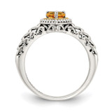 Shey Couture Sterling Silver with 14K Accent Antiqued Heart Citrine Ring - QT-24AEE400-2287