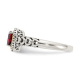 Shey Couture Sterling Silver with 14K Accent Antiqued Heart Garnet Ring - QT-3B758868-7274