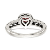 Shey Couture Sterling Silver with 14K Accent Antiqued Heart Garnet Ring - QT-B9926091-3519