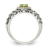 Shey Couture Sterling Silver with 14K Accent Antiqued Heart Peridot Ring - QT-A3FF15EE-6839