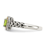 Shey Couture Sterling Silver with 14K Accent Antiqued Heart Peridot Ring - QT-A3FF15EE-6839
