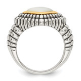 Shey Couture Sterling Silver with 14K Accent Antiqued Mother of Pearl Ring - QT-541058B1-6734