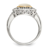 Shey Couture Sterling Silver with 14K Accent Antiqued Mother Of Pearl Ring - QT-9E5E9456-9424