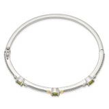 Shey Couture Sterling Silver with 14K Accent Antiqued Oval Peridot Hinged Bangle