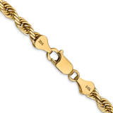14K 26 Inch 5mm Diamond-cut Quadruple Rope Lobster Clasp Chain