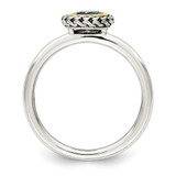 Shey Couture Sterling Silver with 14K Accent Antiqued Round Blue Topaz Ring - QT-2E2E5BFE-7744