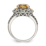Shey Couture Sterling Silver with 14K Accent Antiqued Round Citrine Ring - QT-5D190106-6620